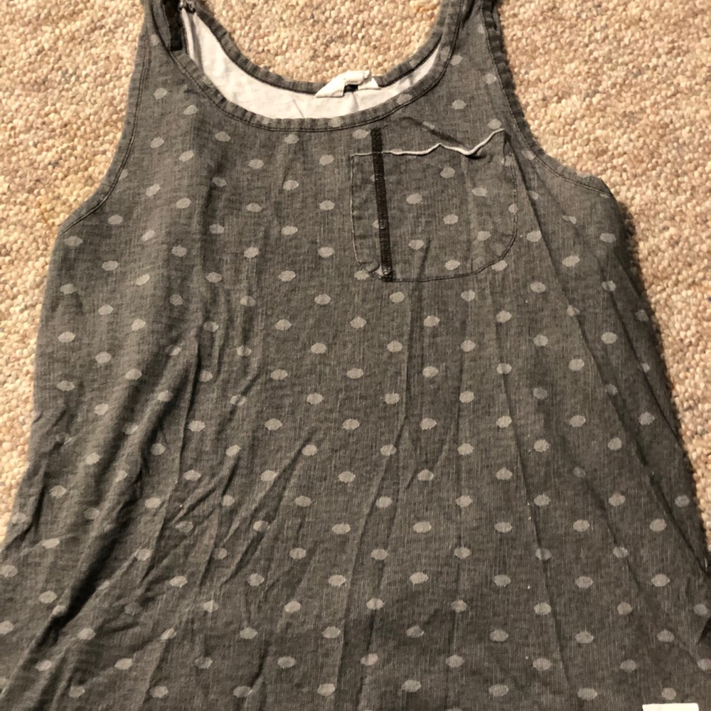 Men’s Black and Gray Polka Dot Tank